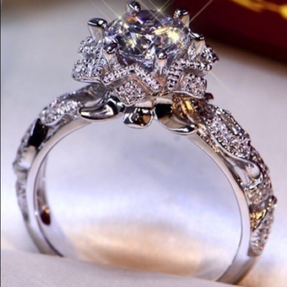 White Sapphire Diamond Ring
